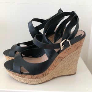 Sexy black espadrilles platforms
